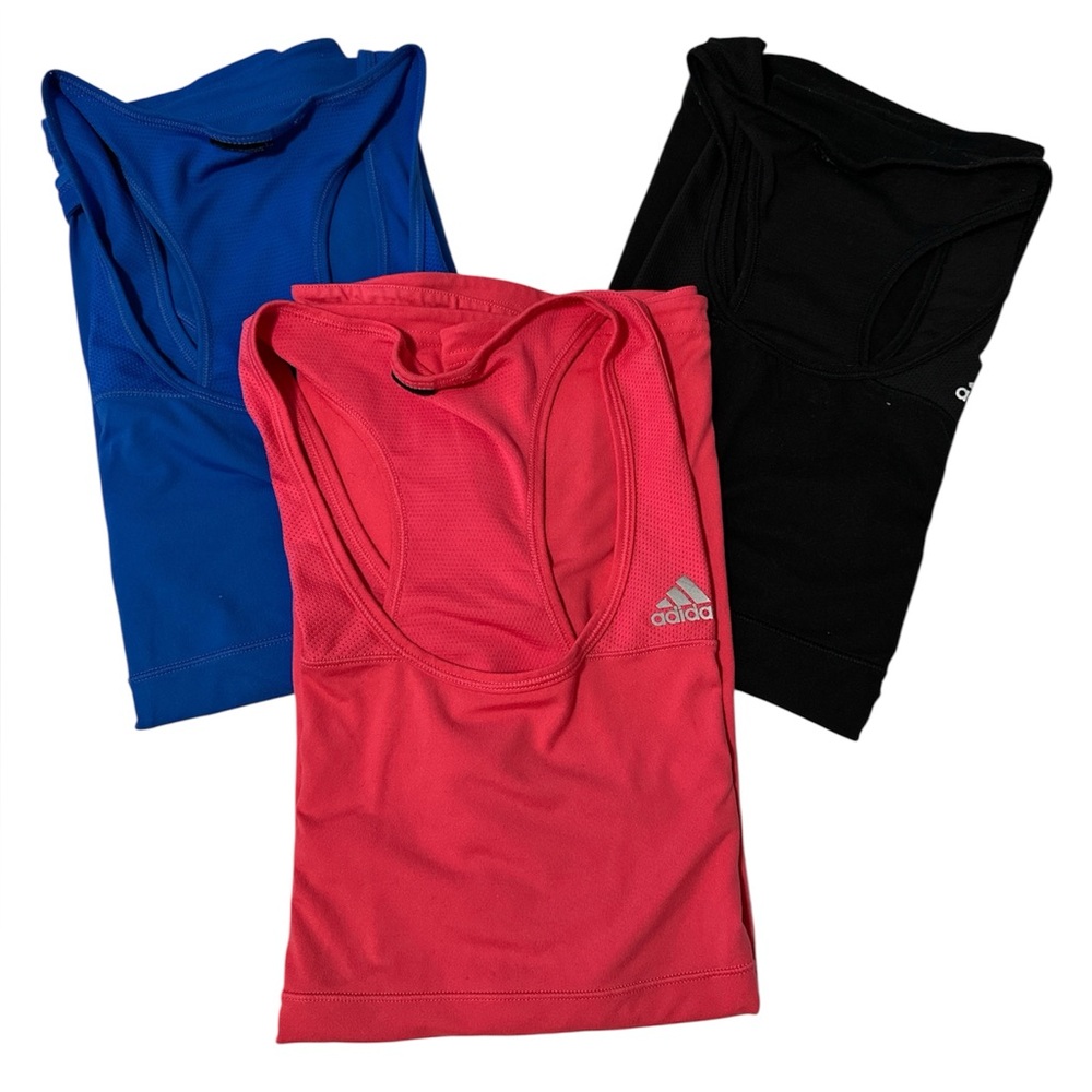 Adidas Sleeveless Tops in Pink, Blue, and Black